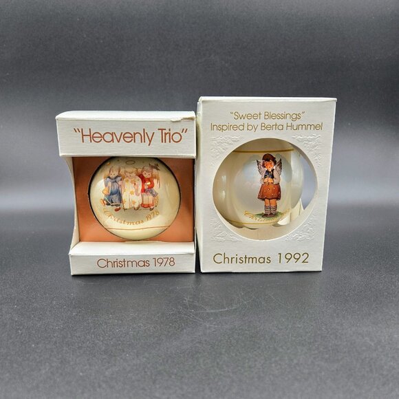 Berta Hummel Christmas Ball 1978 & 1992 Hummel Ornament Schmid Sweet Blessings - Picture 2 of 16